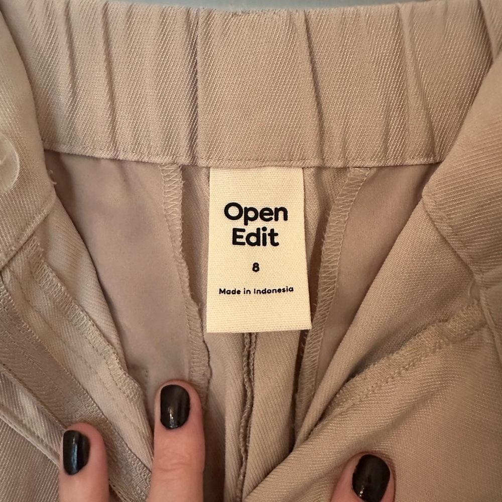 Open Edit Tan Wide-Leg Women's Pants - Picture 3 of 5